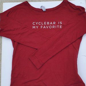 Cyclebar Next Level deep Red Long Sleeve lightweight sweatshirt, Size M, Cotton